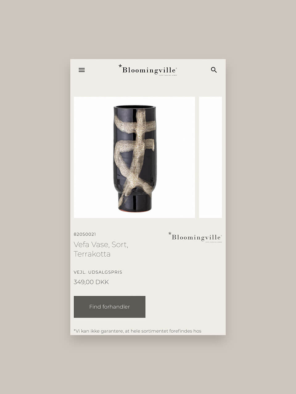 Bloomingville varekort mobil