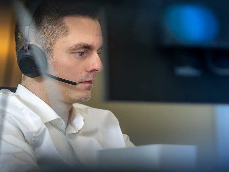 security expert in front of monitor