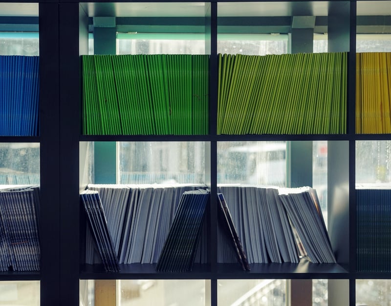 Picture of books in a shelf