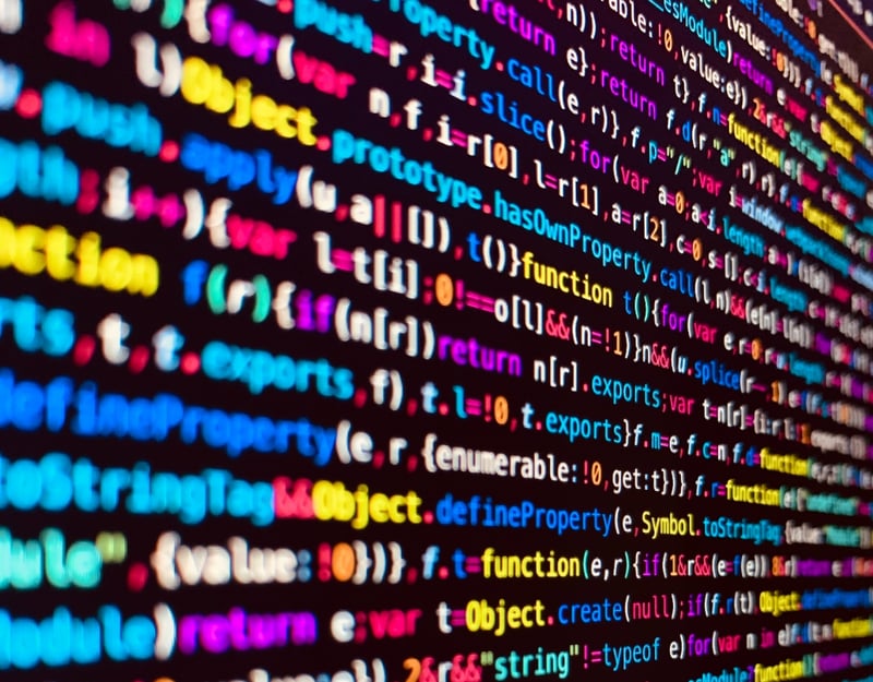 Picture of codes on a PC screen