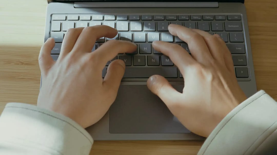 Hands on computer keyboard