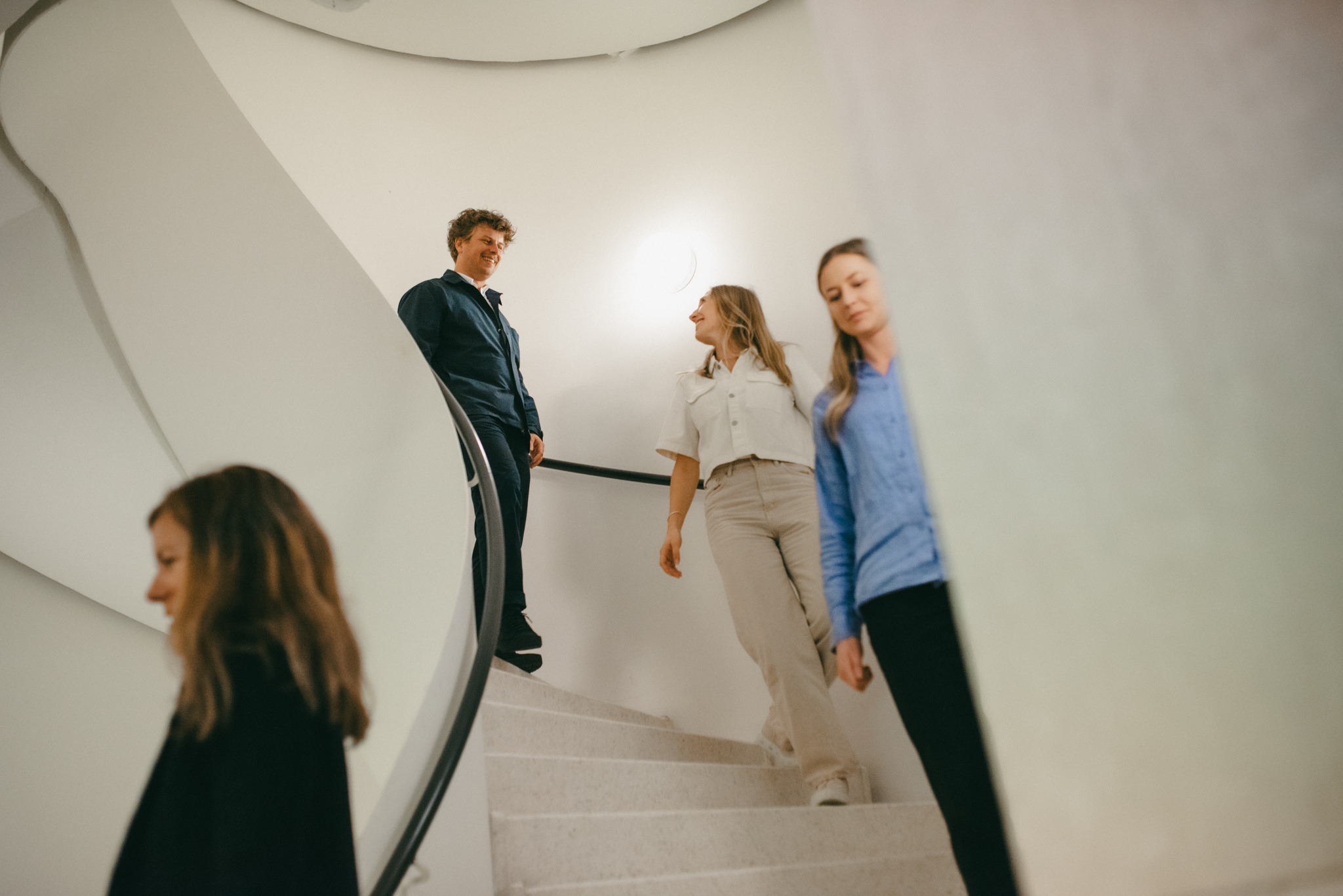 People walking in stairs