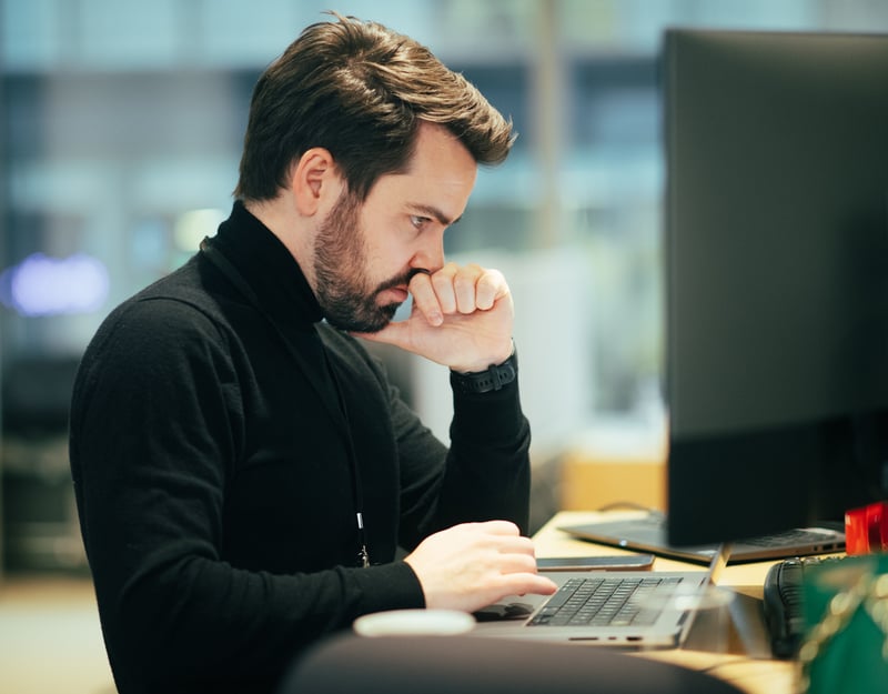 A man working on his computer